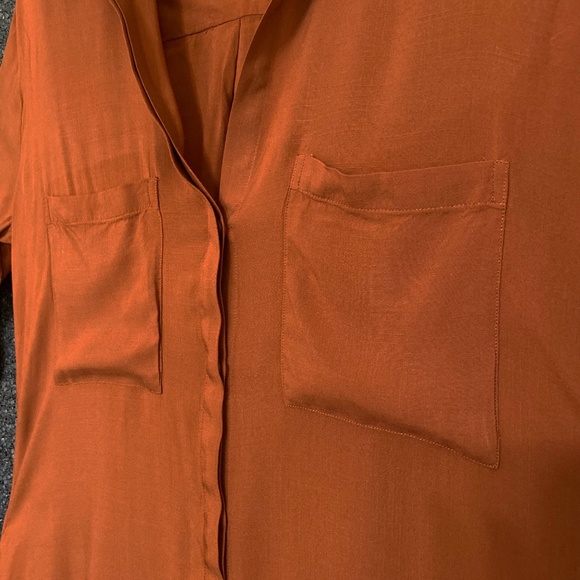 Cloth and Stone Button Down Tunic in Rust M - Picture 2 of 4